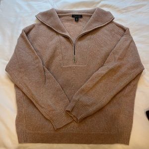 SAKS FIFTH AVENUE CASHMERE ZIP UP SWEATER - size Small